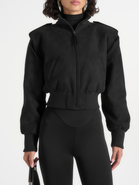 Manière De Voir Delfina Suede Trench-Detail Bomber Jacket