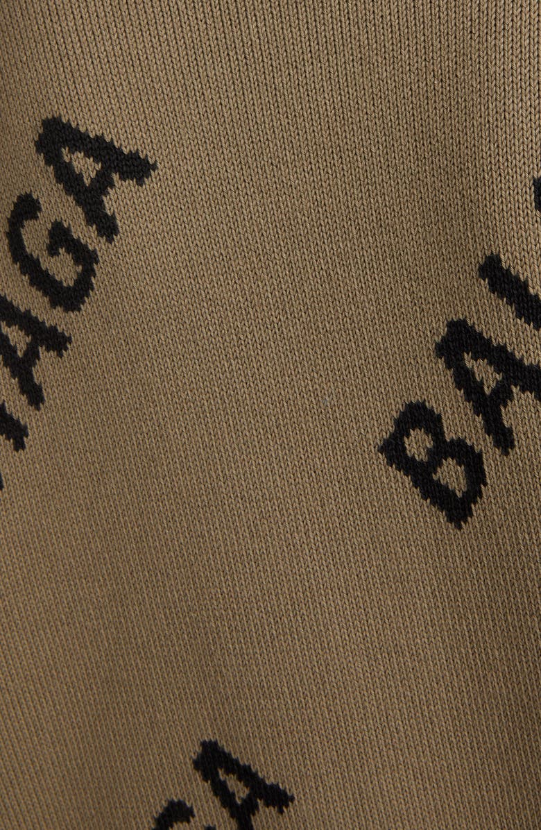 Balenciaga Logo Intarsia Oversize Crewneck Sweater, Alternate, color, 