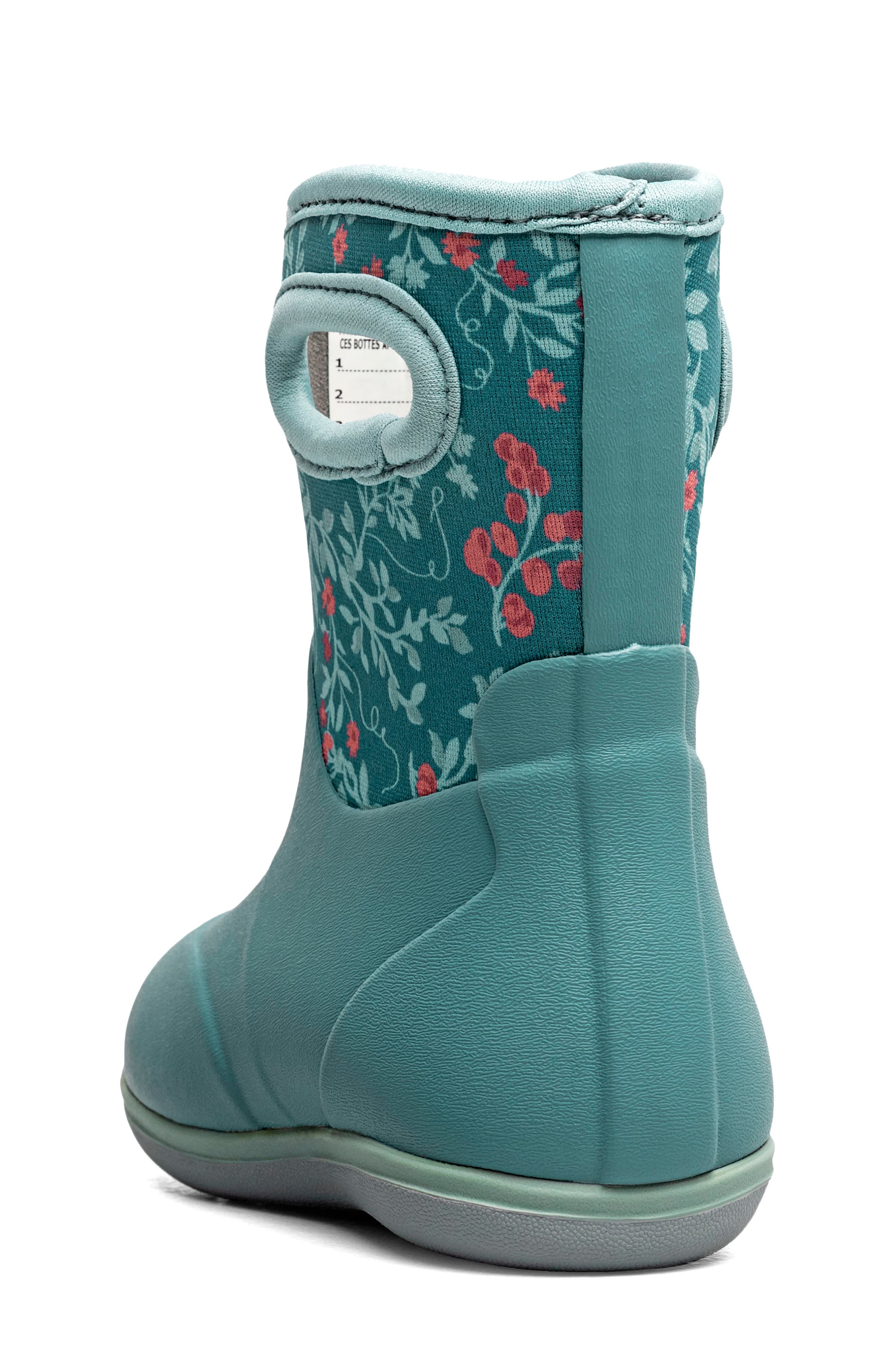 Kids' Baby Classic Demure Floral Rain Boot, Alternate, color, MIST BLUE