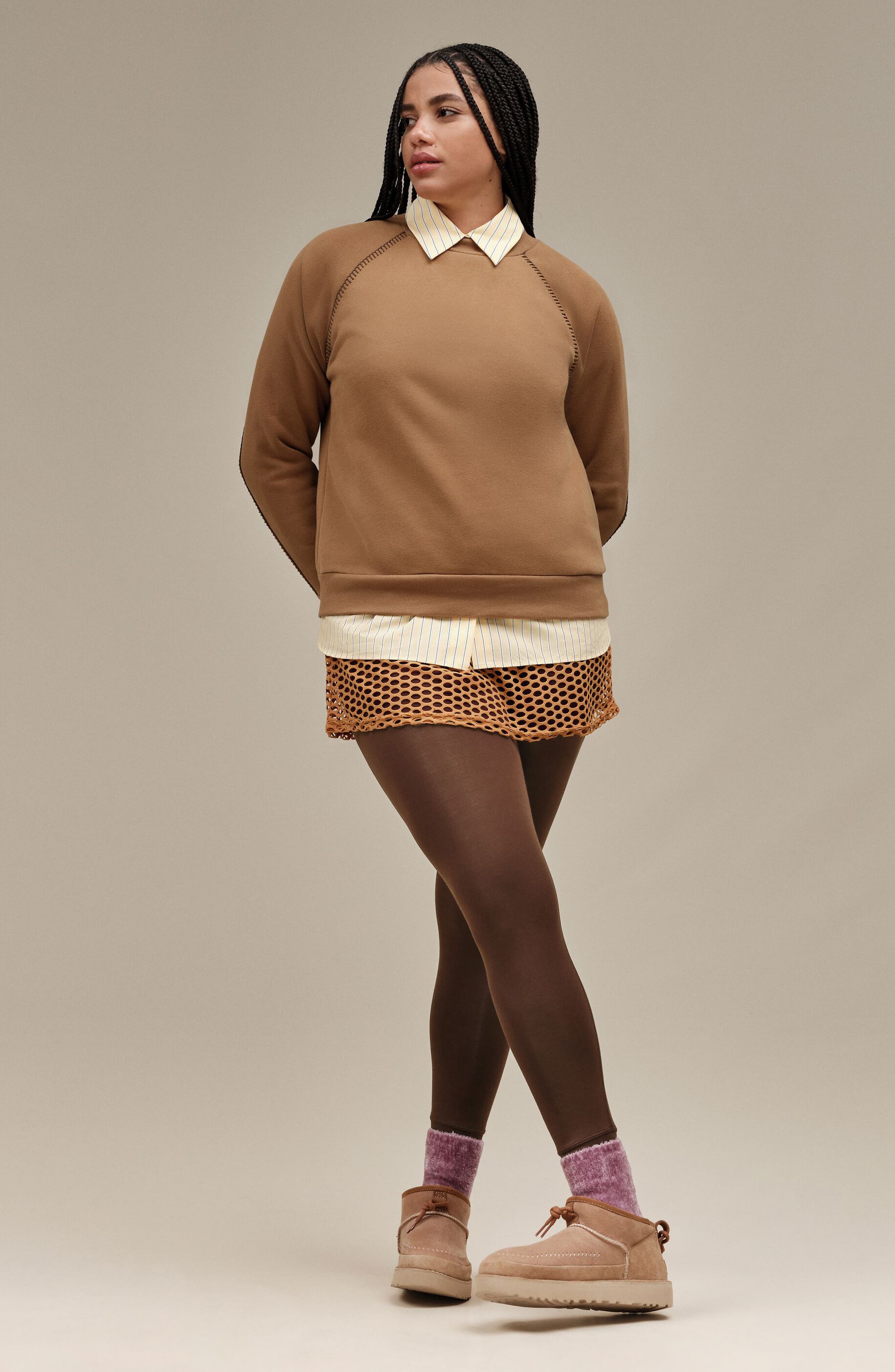 UGG<sup>®</sup> Gender Inclusive Ultra Mini Crafted Regenerate Genuine Shearling Lined Bootie, Alternate, color, Sand