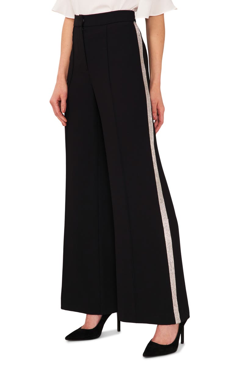 CeCe Rhinestone Side Stripe Wide Leg Pants, Main, color, 
