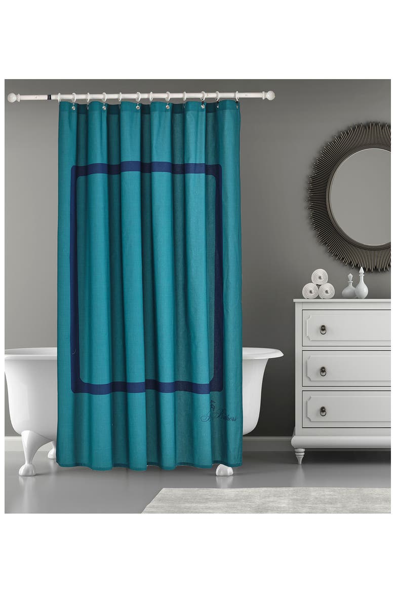 Contrast Frame Shower Curtain, Alternate, color, DEEP JUNGLE
