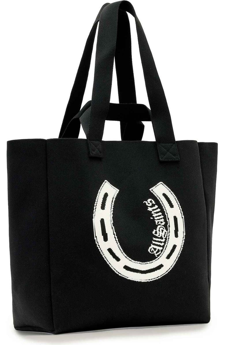 AllSaints Izzy Horseshoe Canvas Tote, Alternate, color, Black