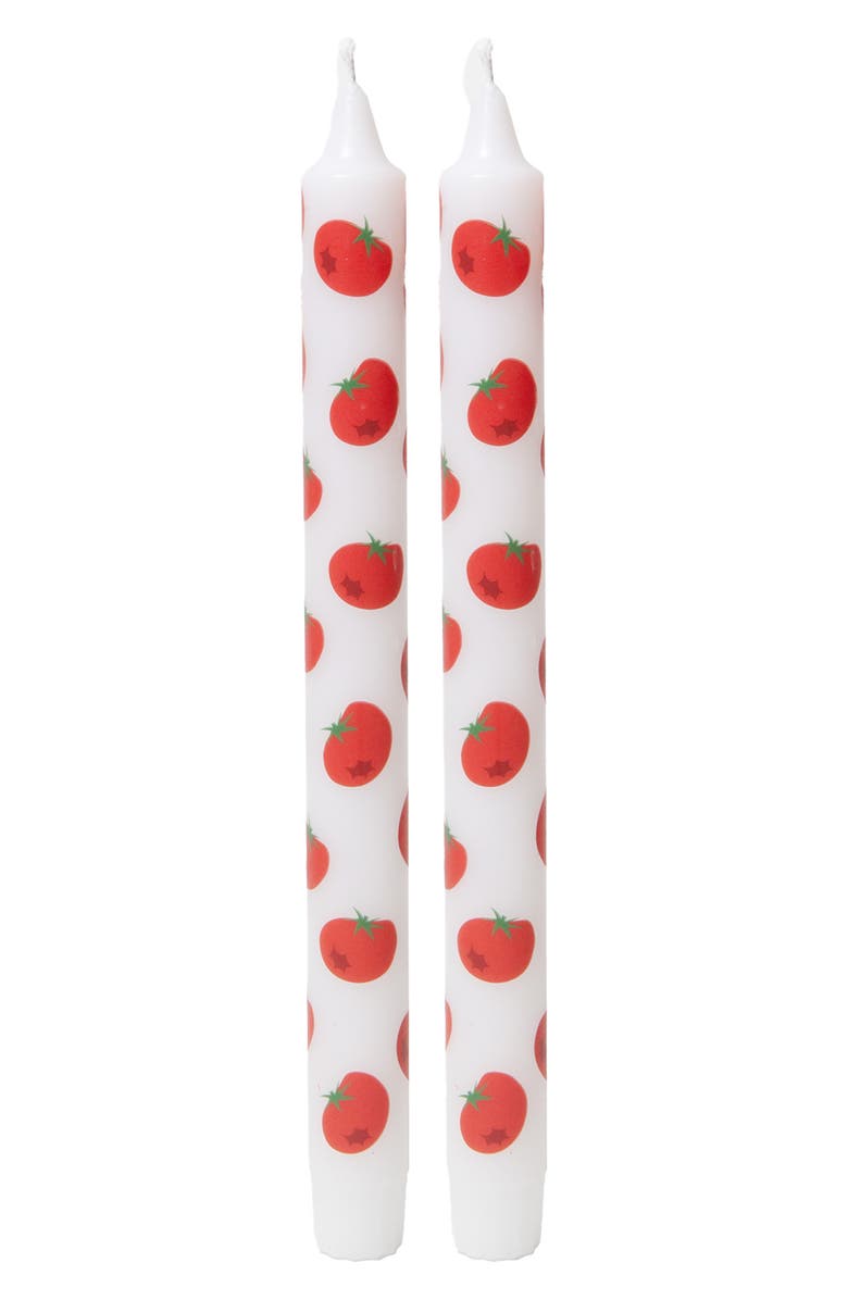 doiy The Dolce Vita Collection 2-Pack Tomato Taper Candles, Main, color, Red