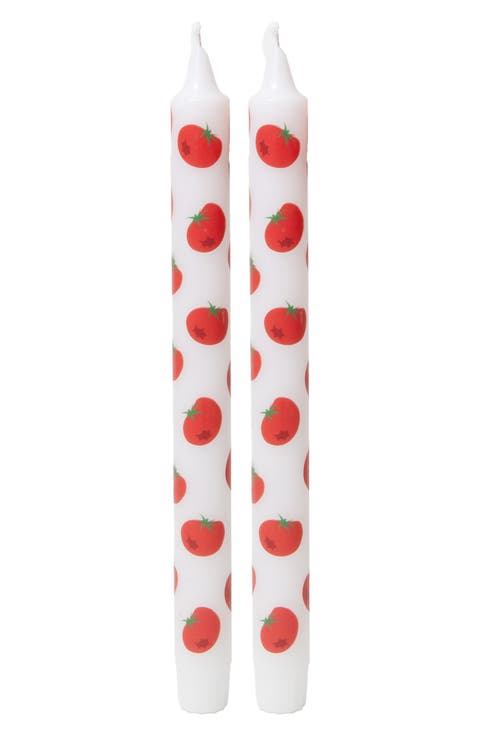 The Dolce Vita Collection 2-Pack Tomato Taper Candles