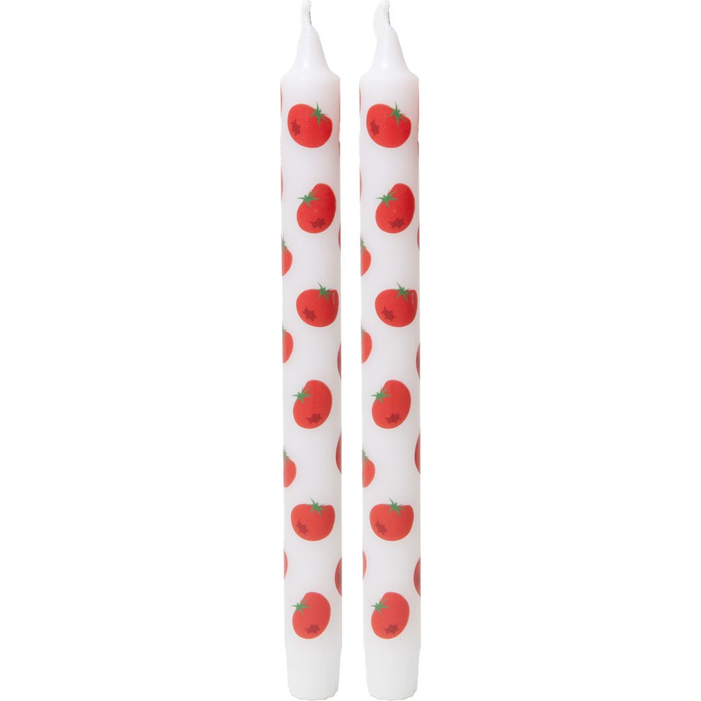 Doiy The Dolce Vita Collection 2-pack Tomato Taper Candles In Red
