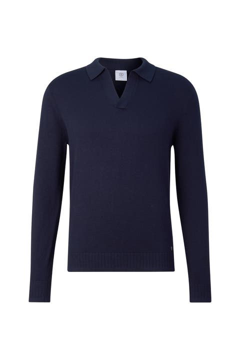 Garry Knitted Polo Long-sleeved Top
