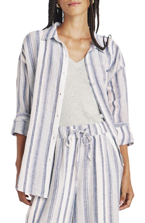 Bowen Stripe Linen & Cotton Button-Up Shirt