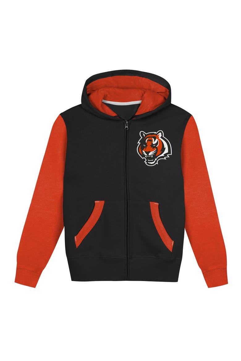 Toddler Outerstuff  Black/Orange Cincinnati Bengals Stadium Colorblock Full-Zip Hoodie, Alternate, color, Black