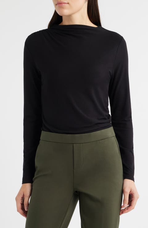 Long Sleeve Ruched Knit Top