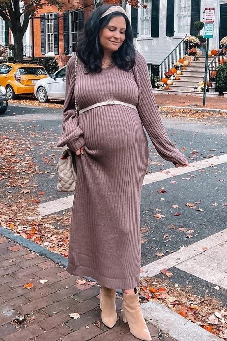 Side Slit Maxi Sweater Dress, Alternate, color, Taupe
