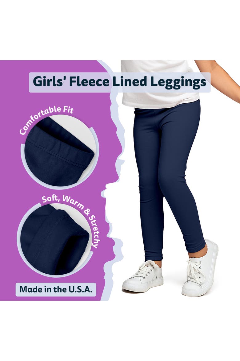 Baby Girls Soft Fleece Stretch Leggings, Alternate, color, White