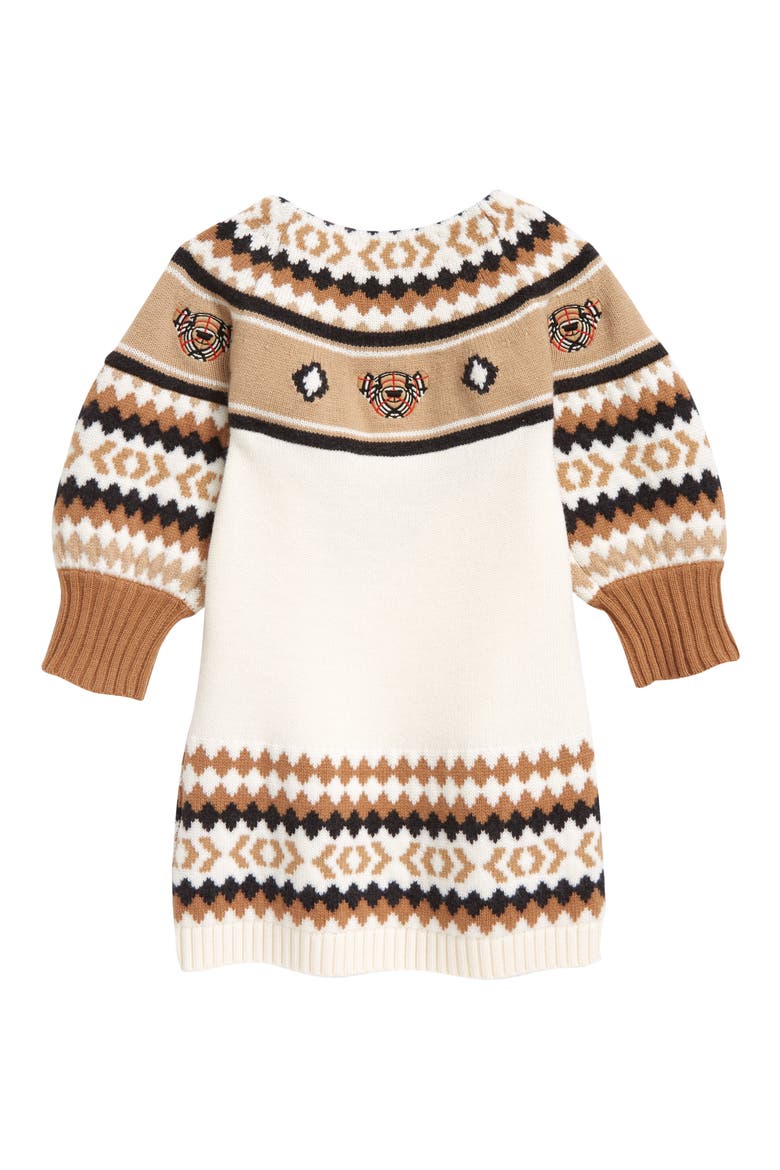 Kid's Beckie Wool Sweater Dress, Alternate, color, CAMEL IP PATTERN