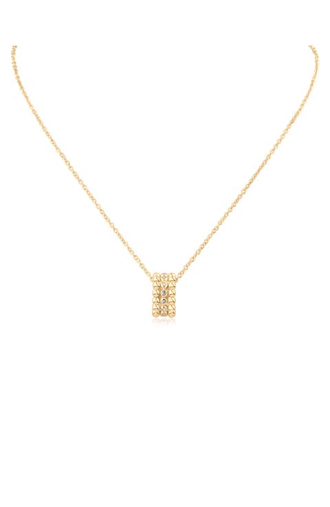 Triple Row Cubic Zirconia Pendant Necklace