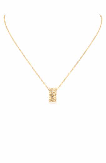 Triple Row Cubic Zirconia Pendant Necklace