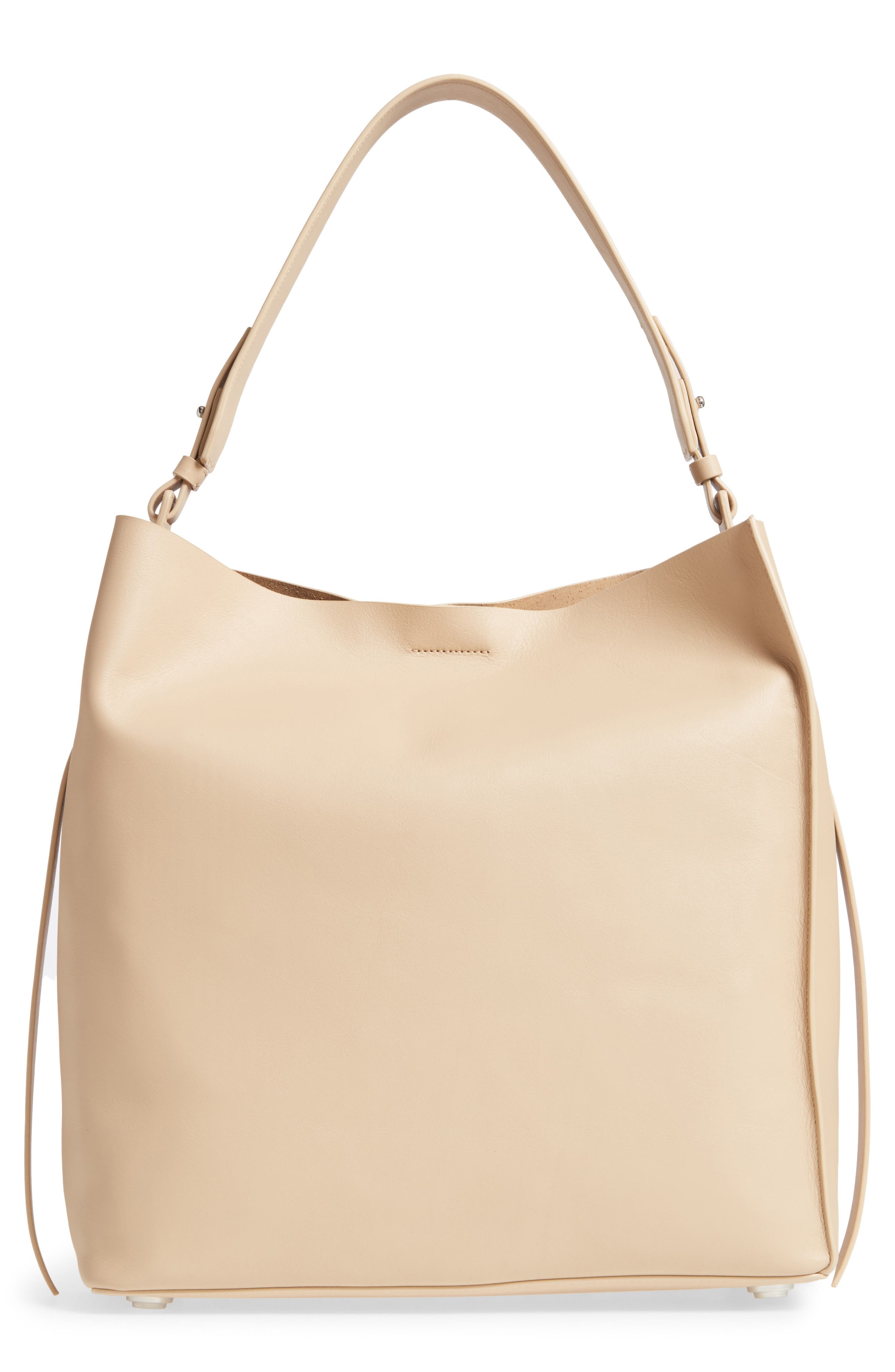 AllSaints 'Paradise North/South' Calfskin Leather Tote, Main, color, 