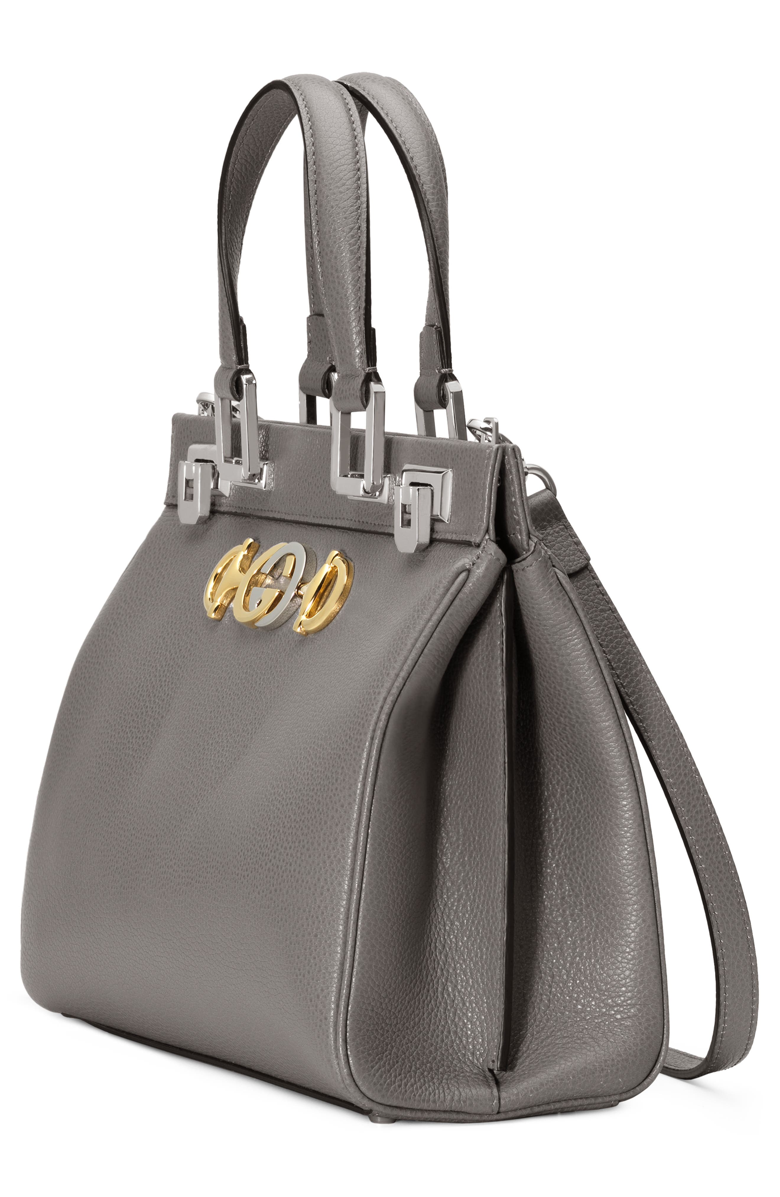 Gucci SmallLeather Satchel, Alternate, color, 