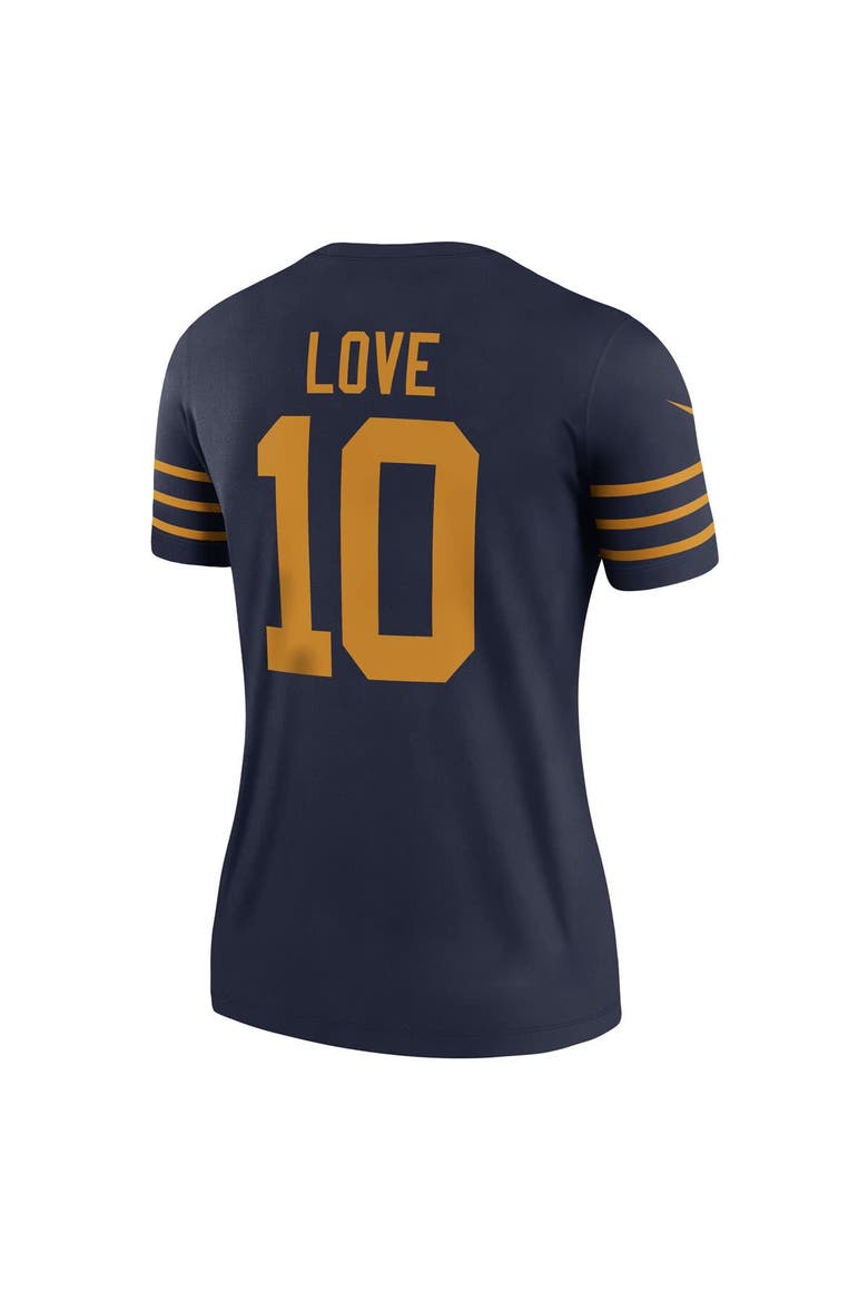Women's Nike Jordan Love Navy Green Bay Packers The 1923 Classic Legend Player Dri-FIT Top, Alternate, color, Navy