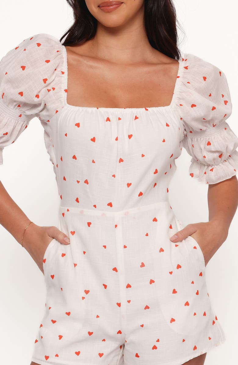 Petal & Pup Emerson Cotton Romper, Alternate, color, Ditsy Heart