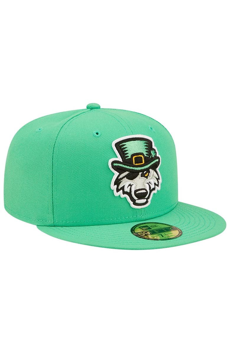 New Era Men's New Era Green Erie SeaWolves Theme Night 59FIFTY Fitted Hat, Alternate, color, 