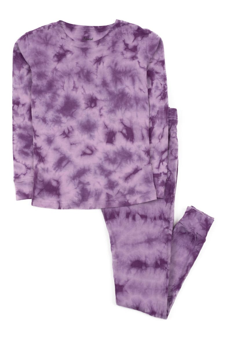 Kids Two-Piece Tie Dye Cotton Matching Family Pajamas, Main, color, PURPLE