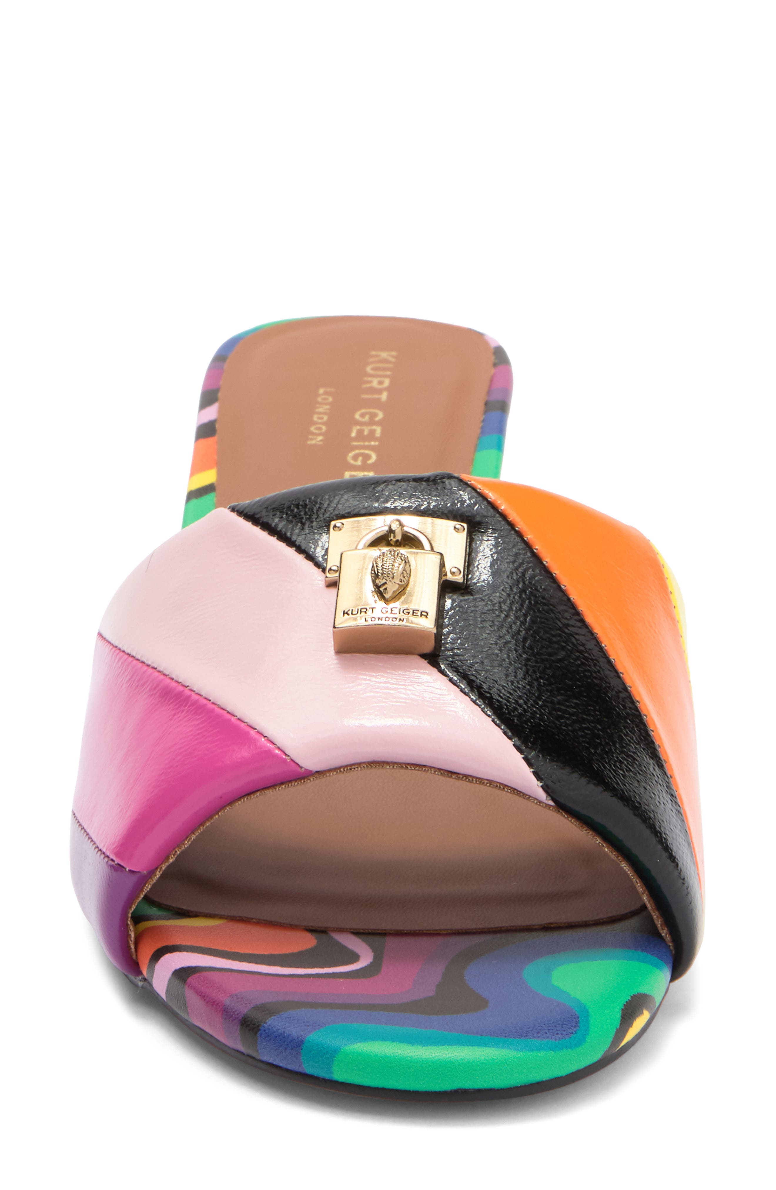 Kurt Geiger London Brixton Block Heel Slide Sandal, Alternate, color, Pink Multi