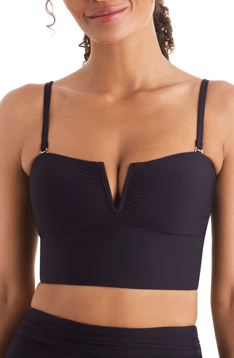 Mimi Flamingo Finn Midkini Swim Top, Main, color, Black