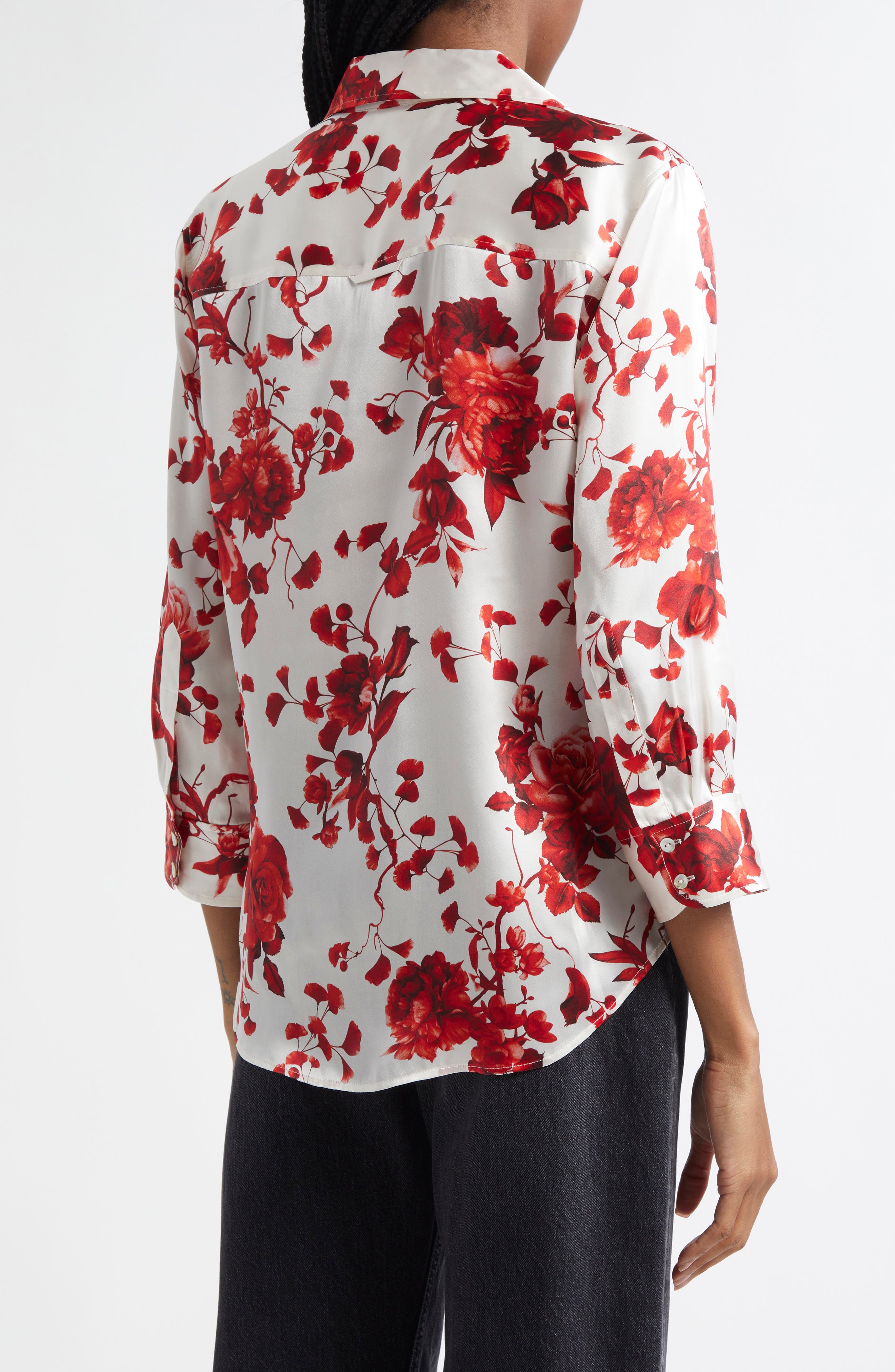 Dani Floral Silk Charmeuse Blouse - image 2