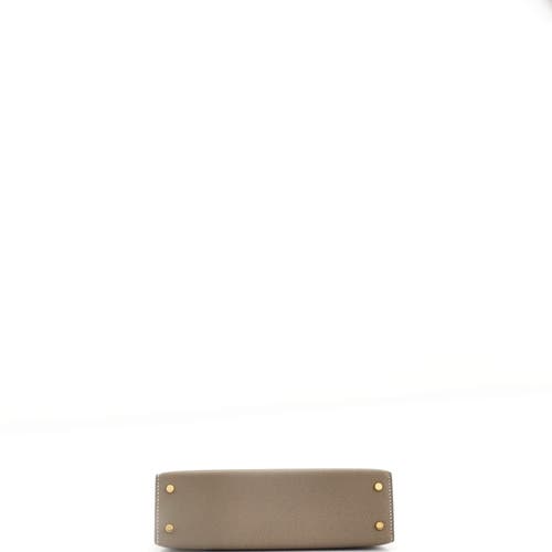 Pre-owned Hermes Hermes Kelly Mini Ii Bag Grey Madame With Gold Hardware 20 In Brown