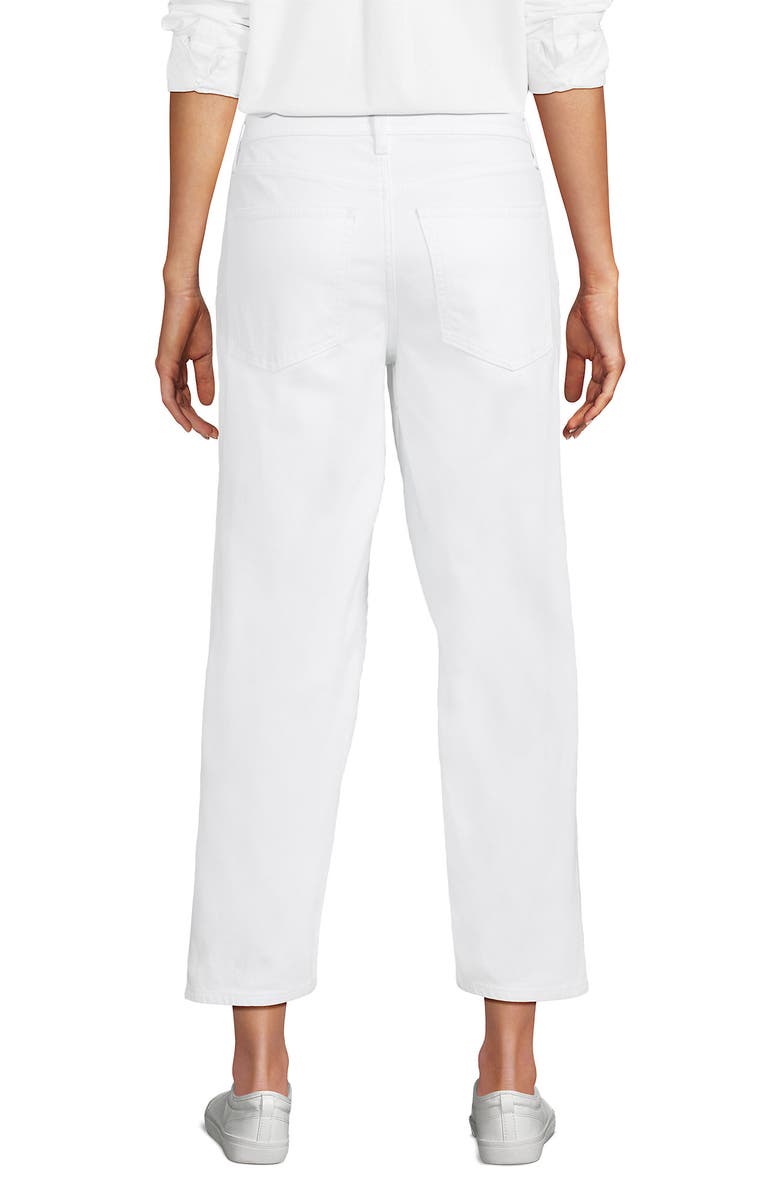 Lands' End Soft Denim Mid Rise Relaxed Straight Crop Jeans, Alternate, color, White