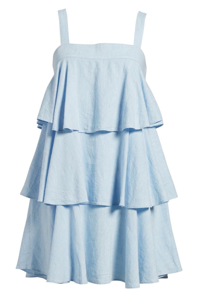 Tiered Dress, Alternate, color, BLUE ICE CD