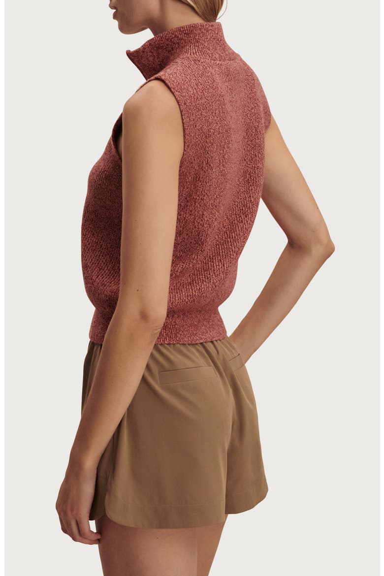 Amina Half-Zip Sleeveless Sweater, Alternate, color, APRICOT BRANDY TWIST