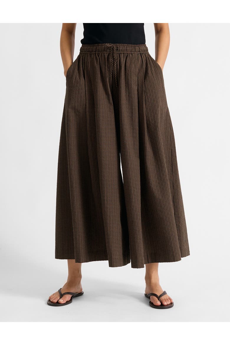 Gingham Culottes, Main, color, Chocolate
