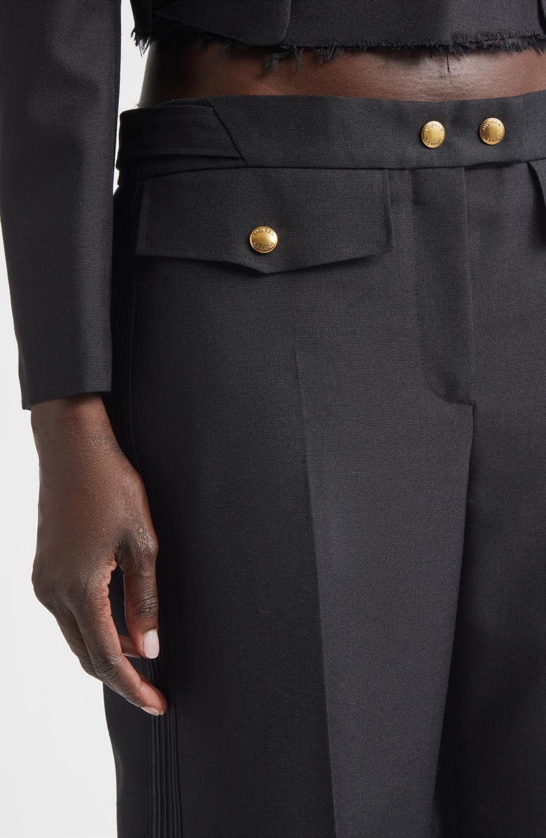 McQueen Straight Leg Wool & Mohair Trousers, Alternate, color, Black