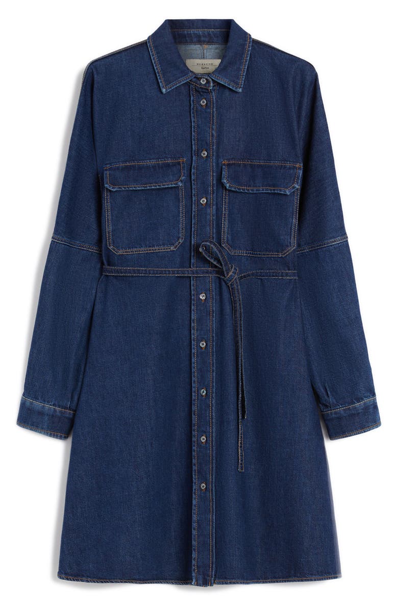 Weekend Max Mara Balenio Long Sleeve Denim Shirtdress, Alternate, color, Navy