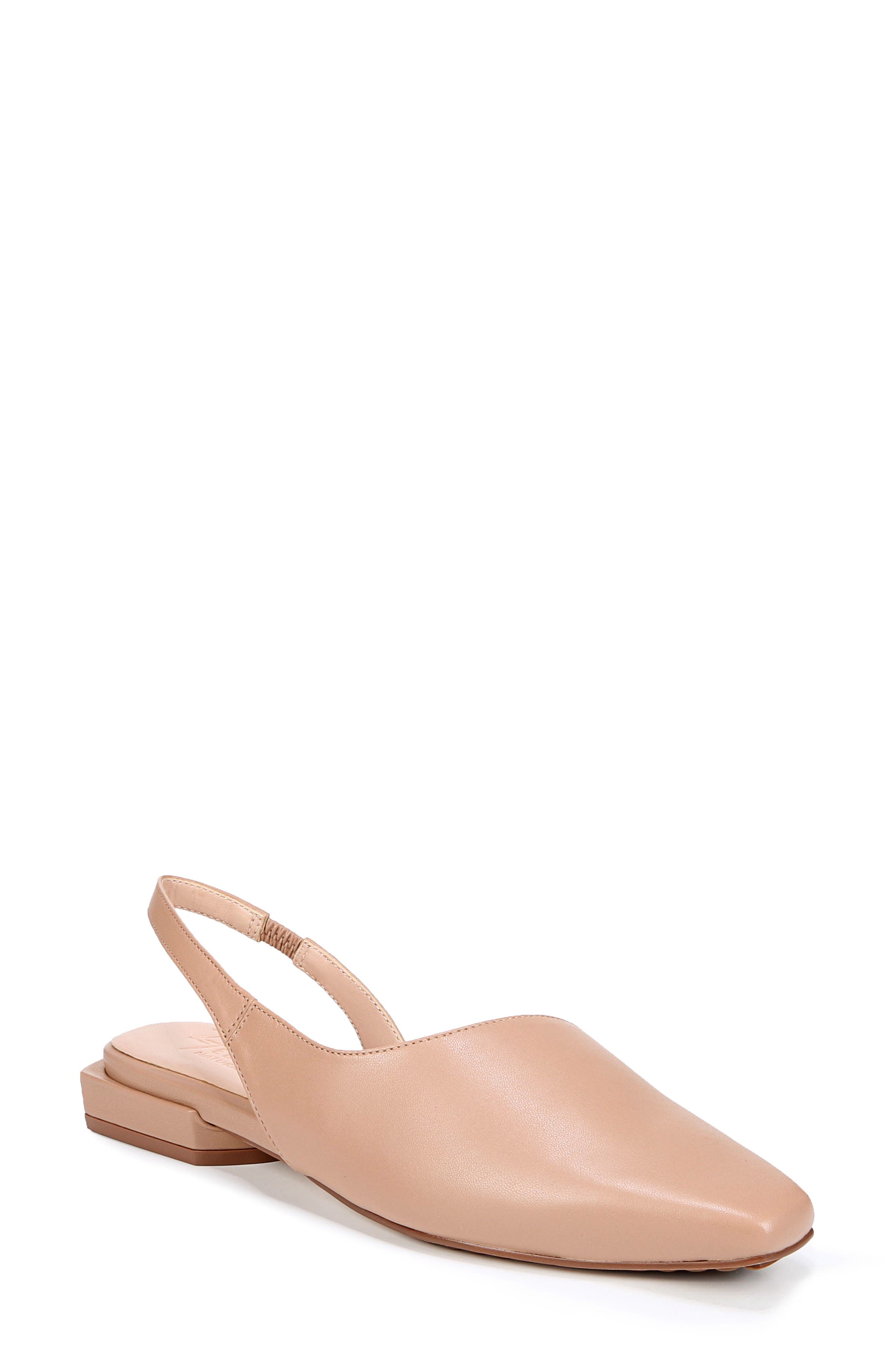 Avrie Slingback Flat, Main, color, TAUPE LEATHER