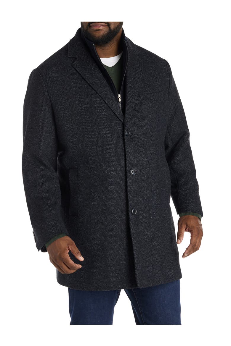 Big & Tall Darren X Overcoat, Alternate, color, NAVY