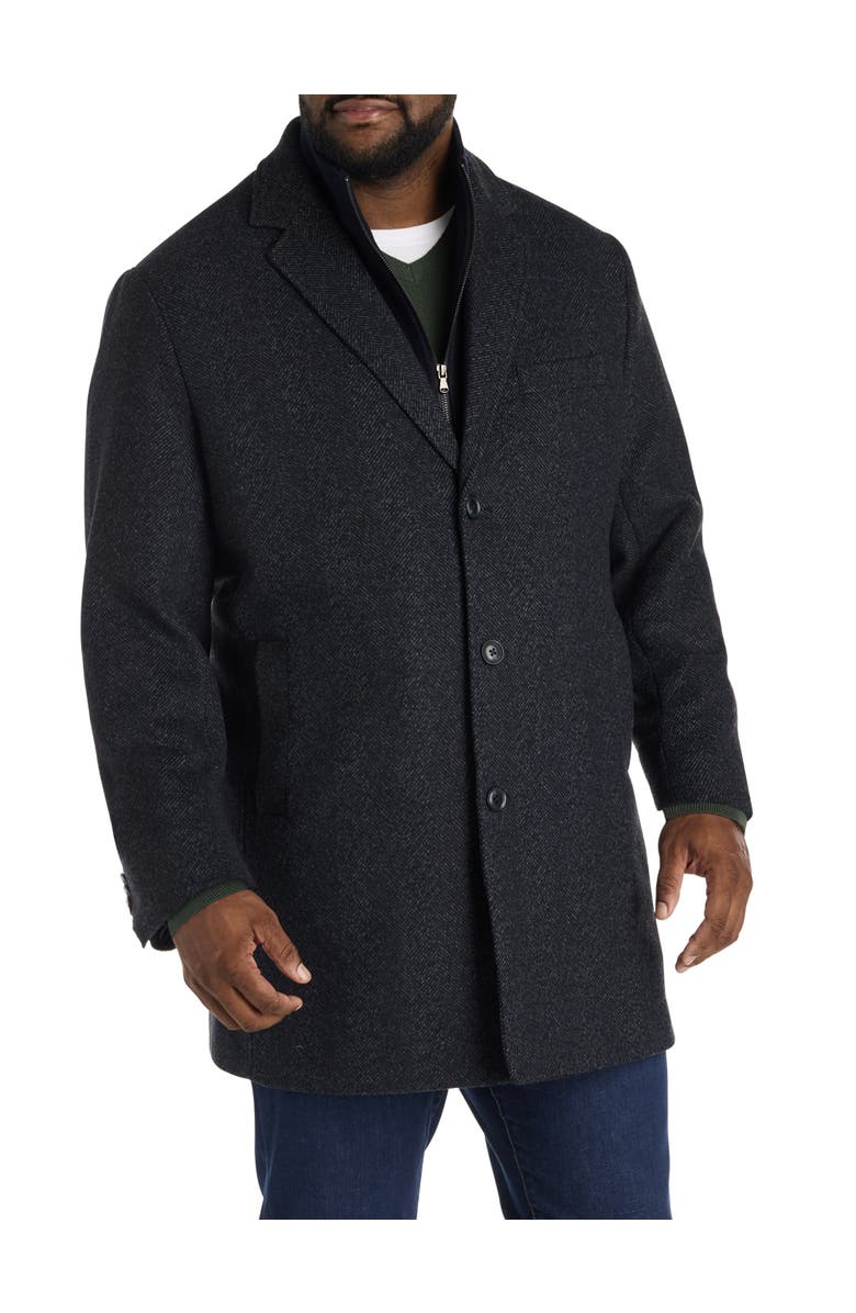 JV Reflex Big & Tall Darren X Overcoat, Alternate, color, Navy