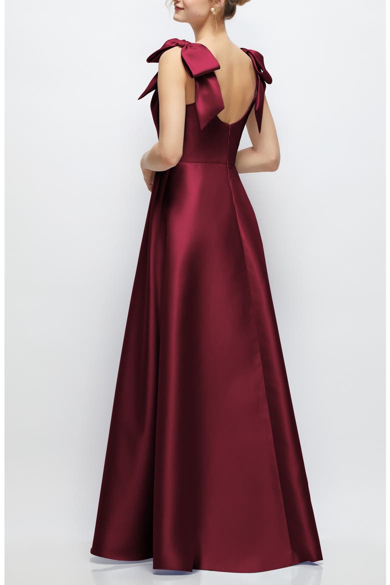 Bow Detail Ball Gown, Alternate, color, CABERNET