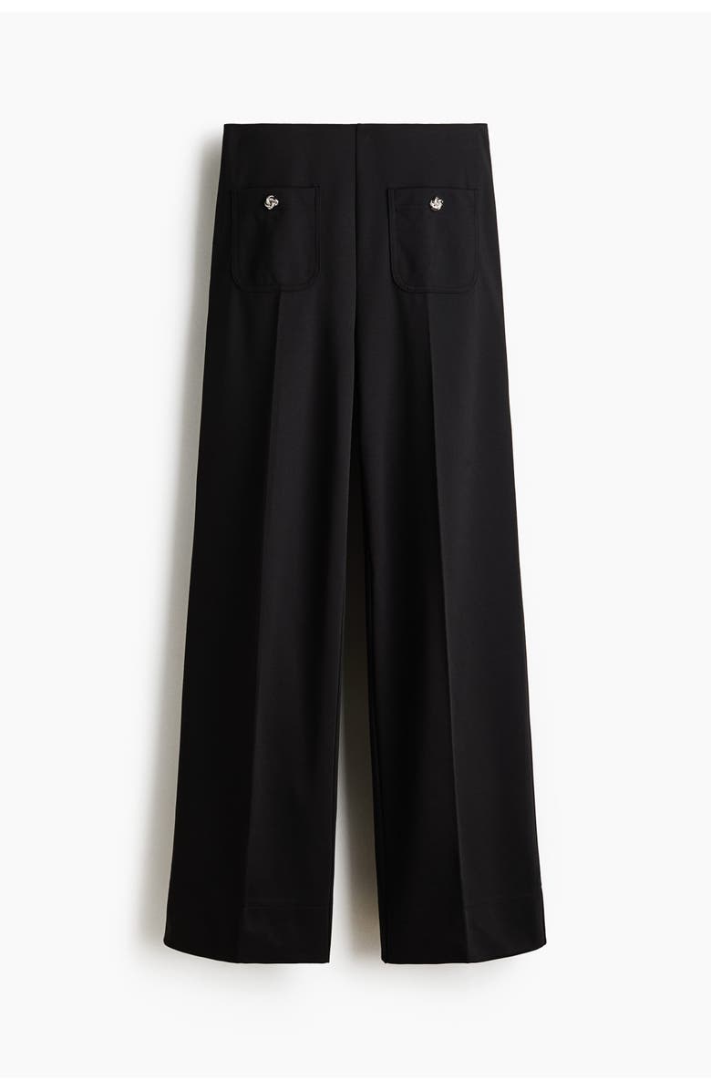 H&M Straight-leg Trousers, Main, color, Black