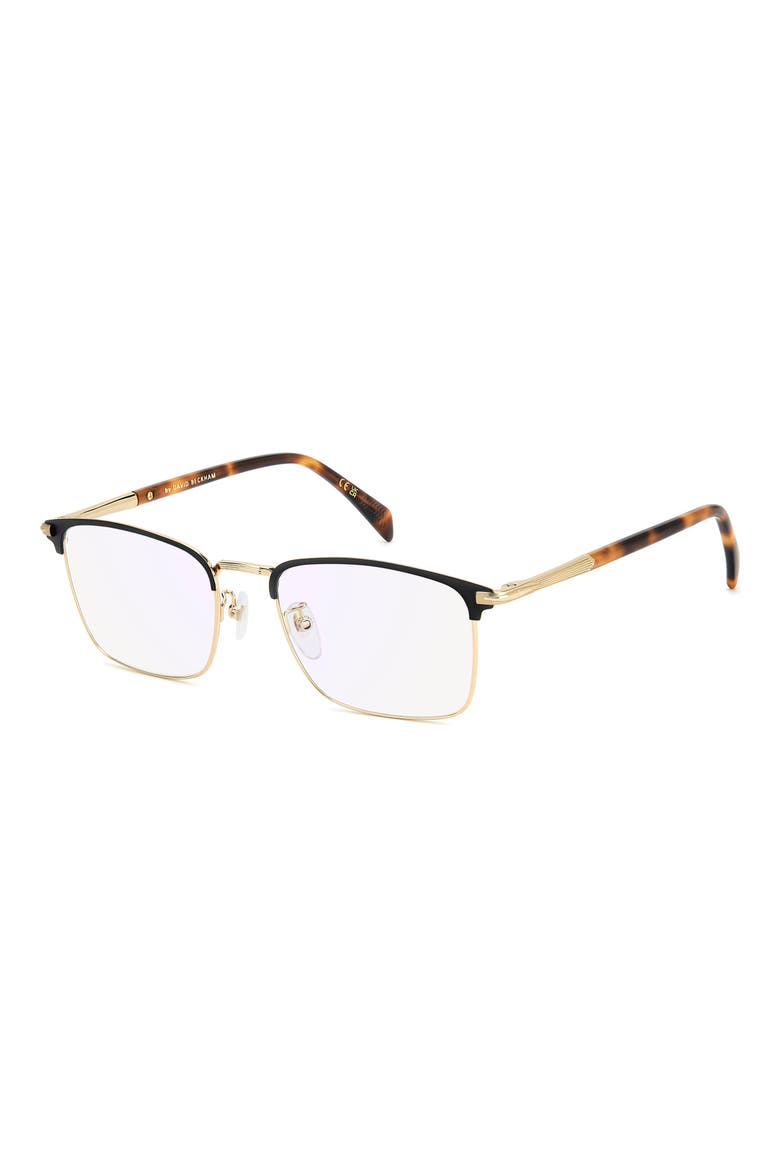 54mm Rectangular Optical Glasses, Alternate, color, MATTE BLACK GOLD/ BLUE SP