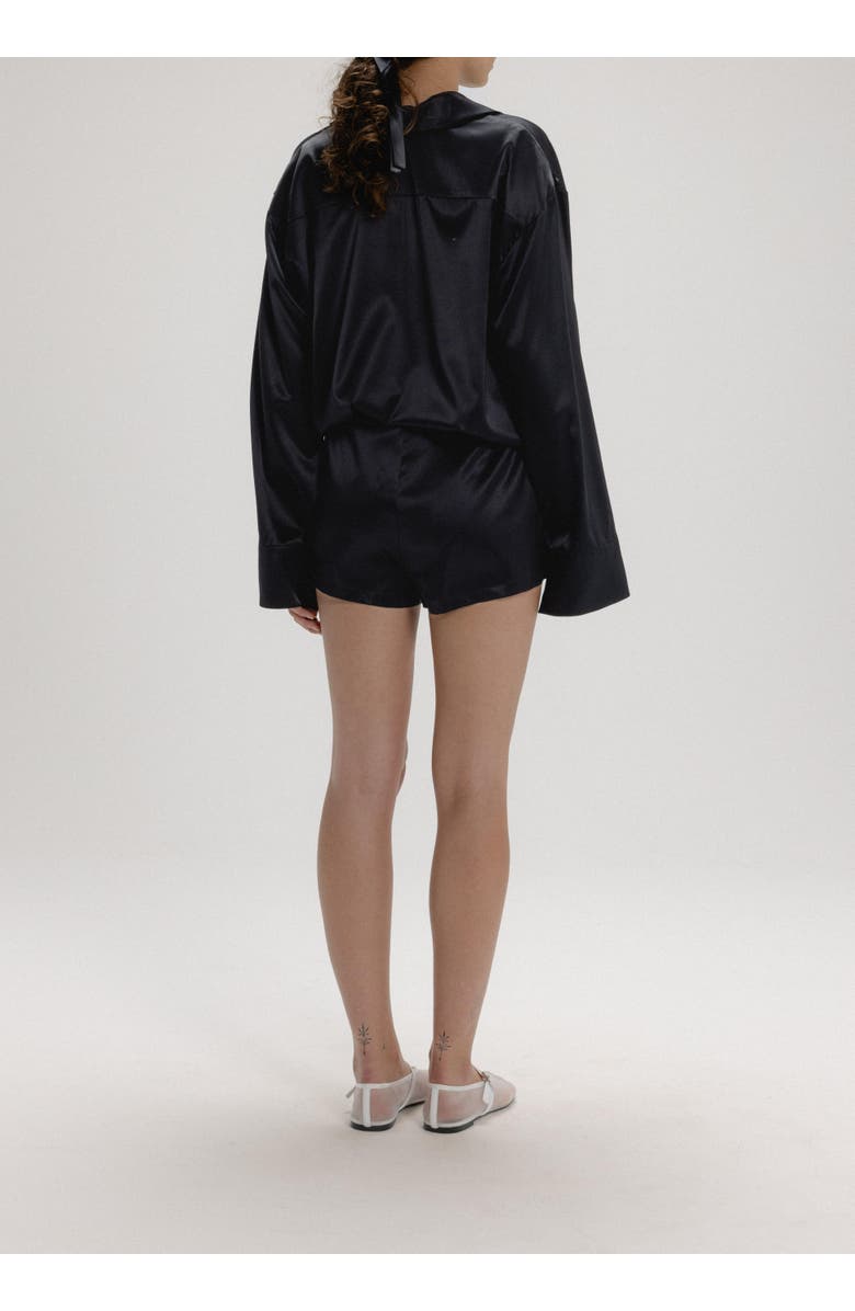 Alas Silk Mini Shorts, Alternate, color, Black