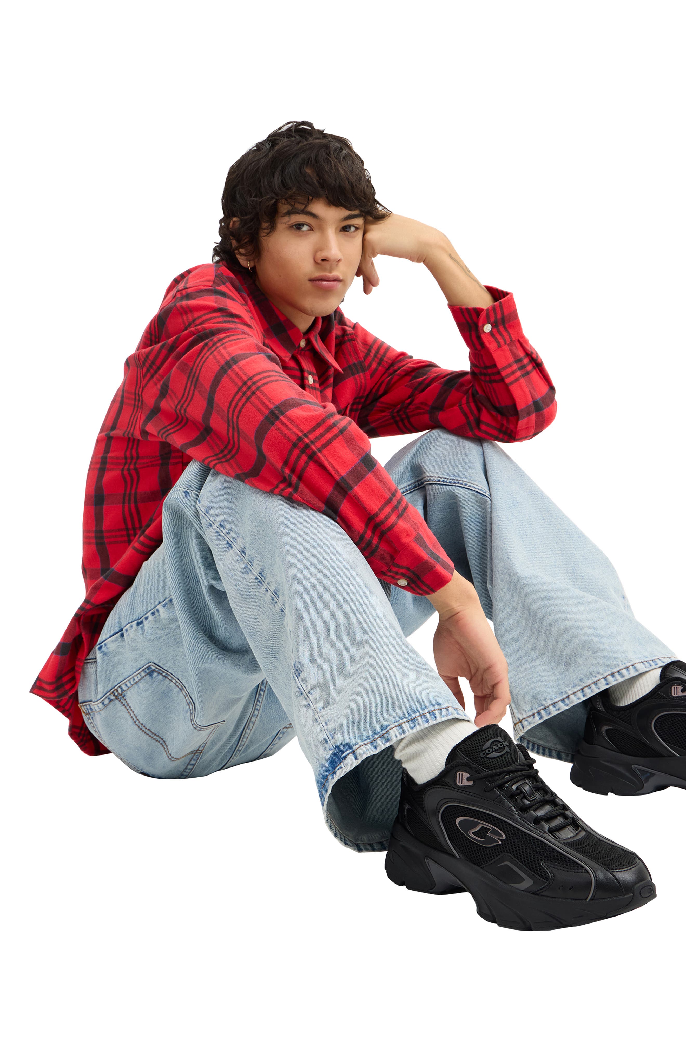 COACH Bolt Runner Sneaker, Alternate, color, Black/ Chalk