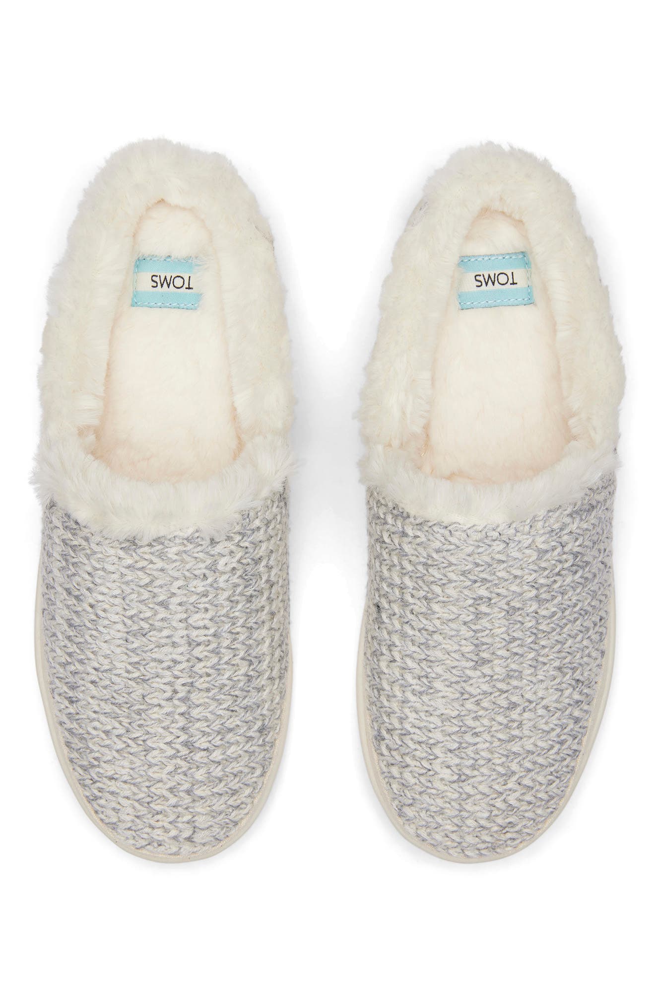 Faux Fur Lined Slipper, Alternate, color, WHITE