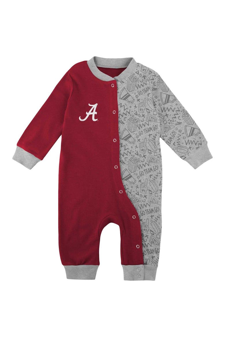 Infant Crimson Alabama Crimson Tide Playbook Two-Tone Sleeper, Alternate, color, Crimson