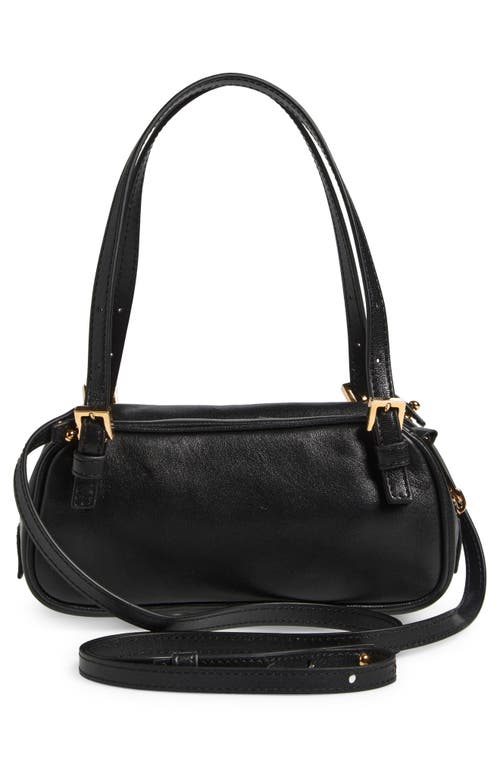 Versace Mini Logo East/west Leather Shoulder Bag In Black  Gold