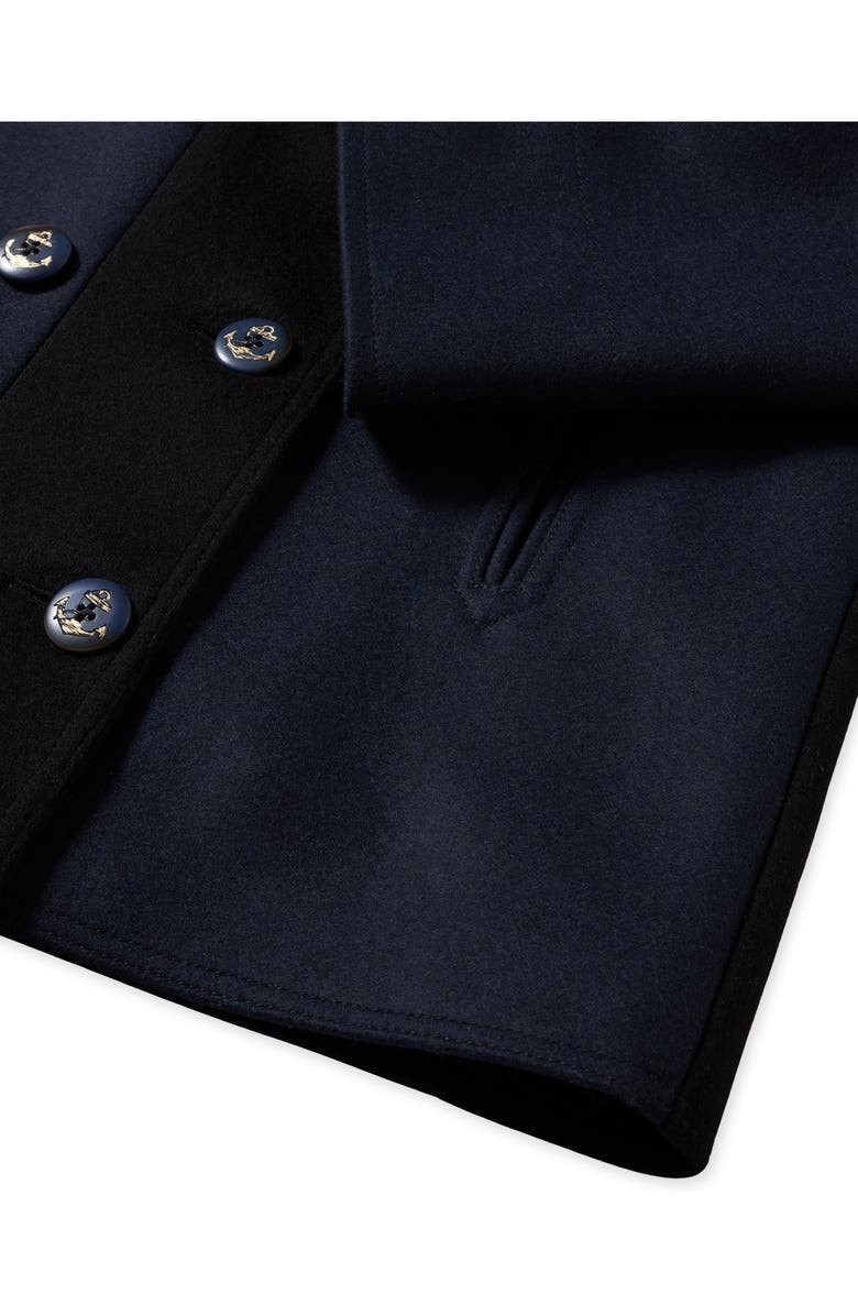 Fortela Patchwork Wool Caban Jacket, Alternate, color, Navy Blue