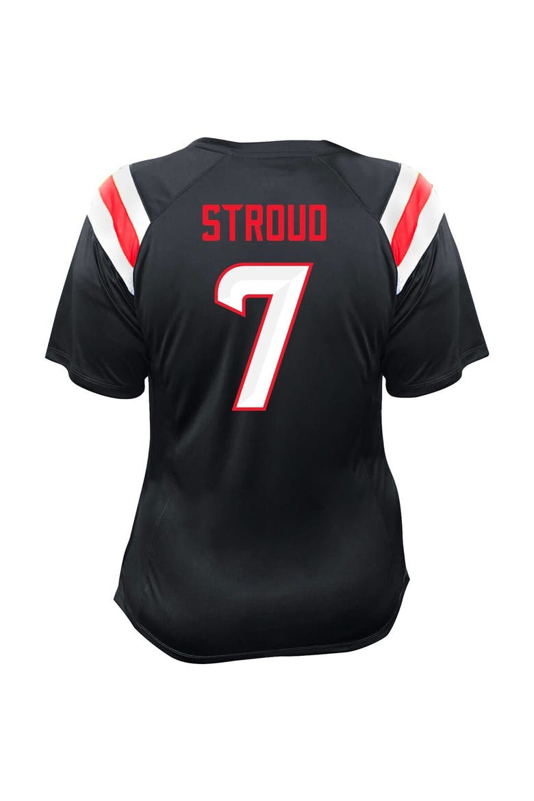 Women's Fanatics C.J. Stroud Navy Houston Texans Plus Size Name & Number Raglan Lace V-Neck T-Shirt, Alternate, color, Navy