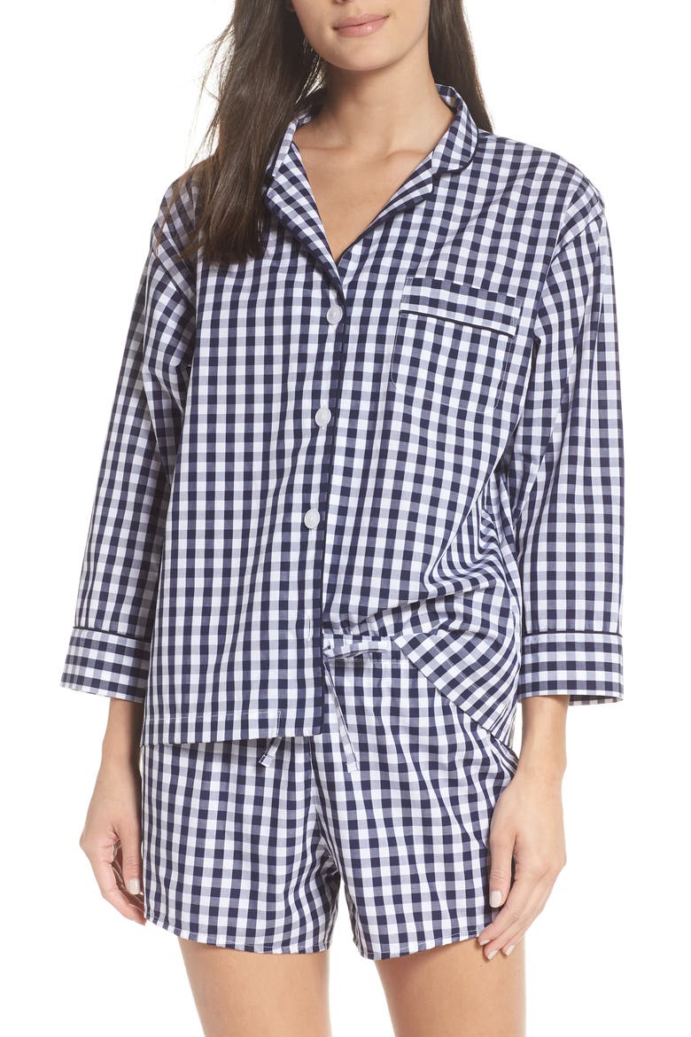 Marina Women's Pajama Shirt, Alternate, color, LARGE GINGHAM BLUE