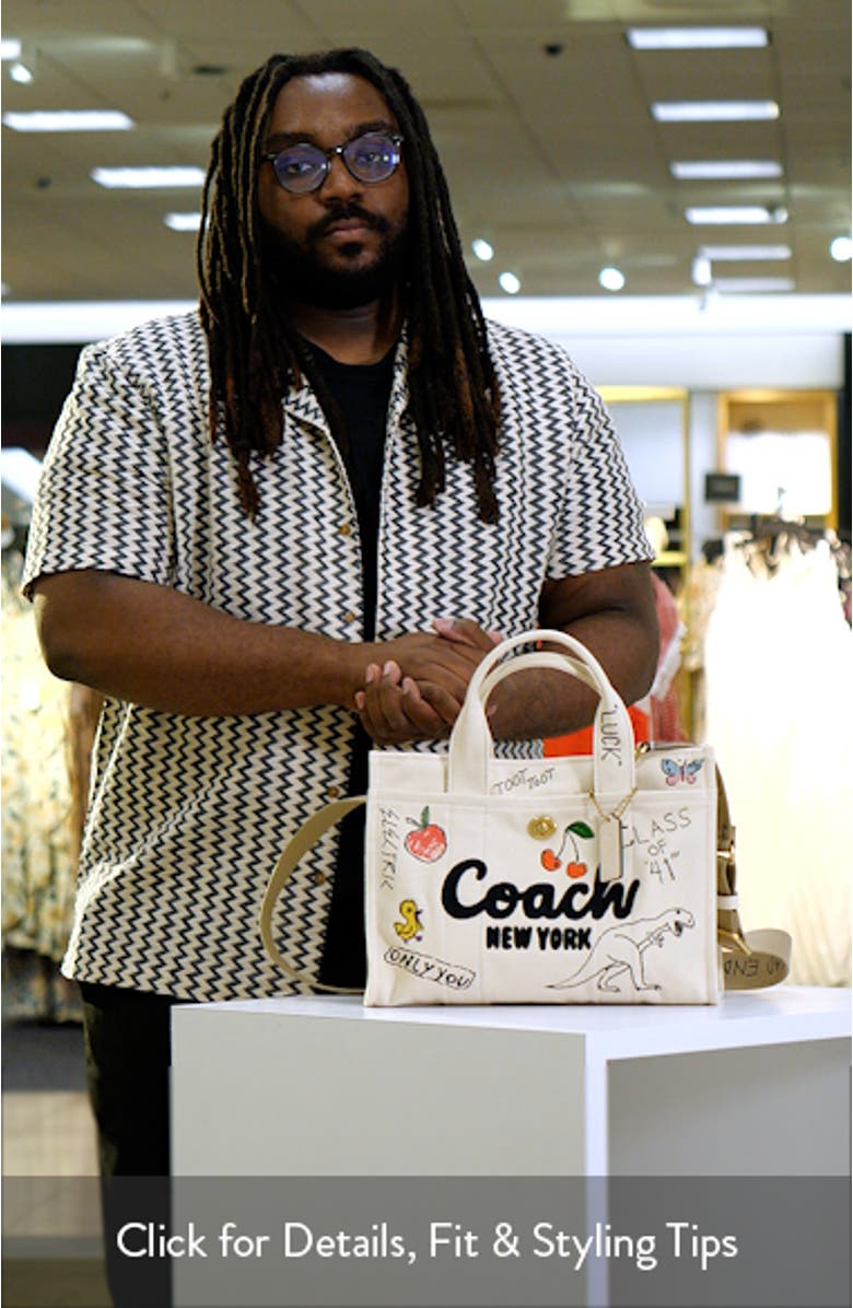 Sketch Print Cotton Canvas Cargo Tote, sales video thumbnail
